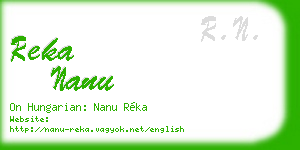 reka nanu business card
