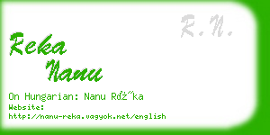 reka nanu business card